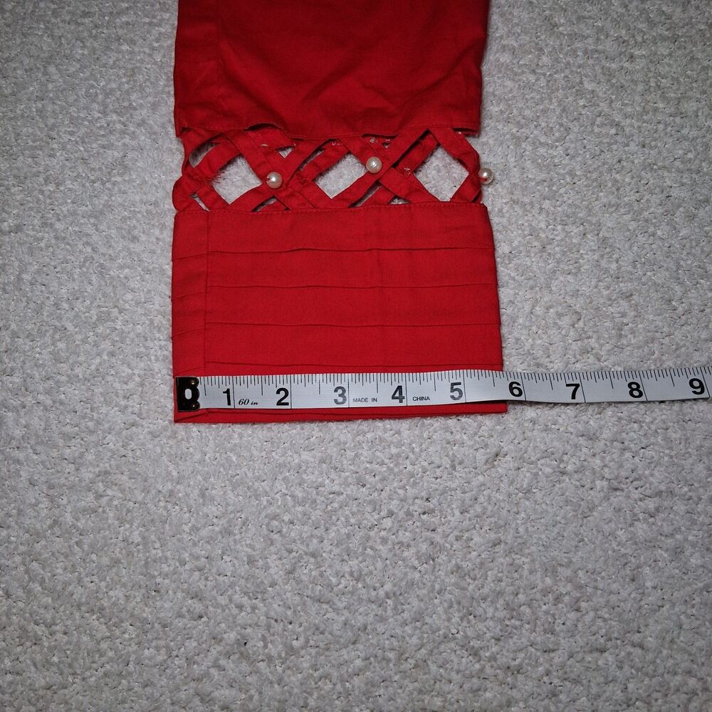 Red Dress Pants Pearl Women's Sz L Cutout Occasion Career Sophisticated - Picture 6 of 12